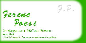 ferenc pocsi business card